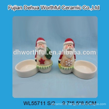 Wholesales Christmas snowman designed ceramic candle holder